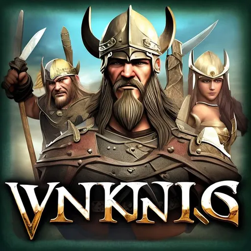 Prompt: Vikings war of clans, logo
