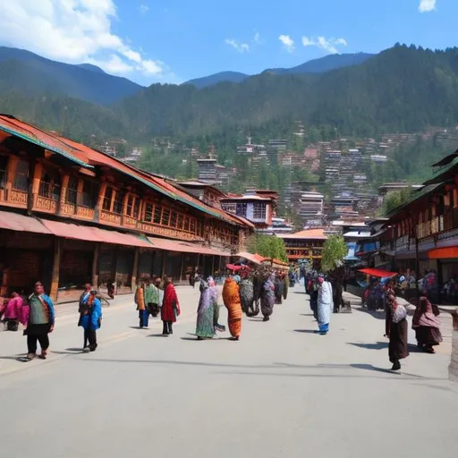 Prompt: Thimphu Town