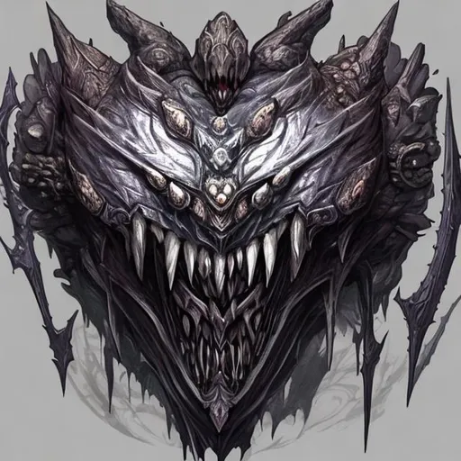 Prompt: Fantasy style artwork, highly, DND item that looks like a heart covered in canine teeth
