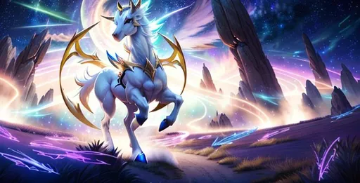 Prompt: Arceus V Star Pokémon, stunning, epic pose, Arceus full form,
 {{{{highest quality concept art masterpiece in the style of Kayawoo }}}, night setting,  digital drawing oil painting, 128k UHD HDR, Holographic background, stars in the sky, hyperrealistic intricate, arms folded looking epic, graphic comic (HDR, UHD, 64k, best quality, RAW photograph, best quality, cute, masterpiece:1.5,Ultra realistic high definition .  {{{{highest quality concept art masterpiece}}}} digital drawing oil painting, 128k UHD HDR, hyperrealistic intricate. Unreal engine 5