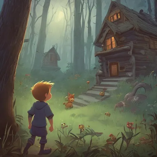 Prompt: Once upon a time there was a little boy named Cadmus. He loved exploring the forest near his home and discovering new things. One day, while he was walking, he heard a strange noise coming from an old cabin hidden among the trees. Curious, Cadmus decided to go see what was going on.