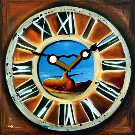 dali style painting of a clock OpenArt