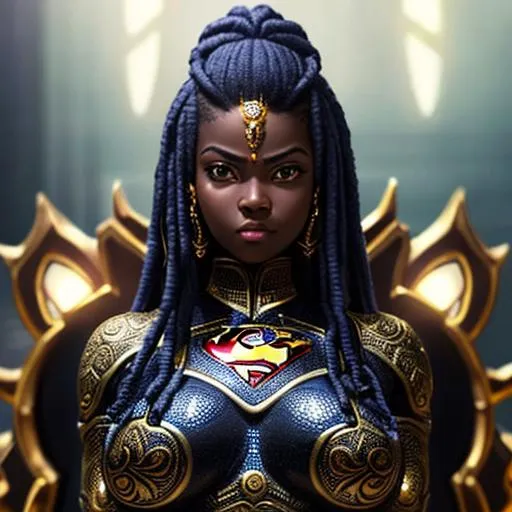 Prompt: Full body, masterpiece, hyper-realistic detailed photography of girl beautiful black girl as supergirl, hugeboobs, intricate detailed ornate suit, best pose, night light, 

symmetricaly face, perfect face feature, detailed face, slightly angry face, detailed eyes, detailed short hair, skinny natural body, dreadlocks, hugeboobs, natural detailed body feature, proportional body, intricate detail ornate, 

256k, high res, HQ, HD, (photorealistic:1.4), by Morgan Norman, Fuji X-E3 with Fujinon XF35 f/2 lens, perfect composition, dynamic lighting, perfect angle, focus on face, low shoot, 