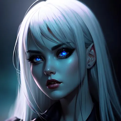 Prompt: Sweet Psycho, in a dark background with subtle hints of blue and green lighting, Highly detailed, Digital painting, Artstation, Intense, Sharp focus, horror-style, reminiscent of tim burton's art, by artist sam yang and artgerm