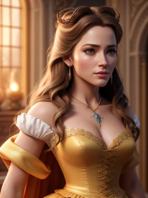 Prompt: super detailed lifelike illustration, full length body shot, intricately detailed, hyper realistic, beautiful highly detailed face, character design high octane, octane render, DSLR super resolution, dramatic lighting, beauty and the beast