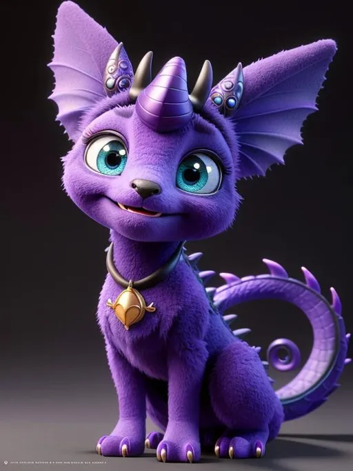 Prompt: Disney Pixar, exquisite new character, cute black and purple dragon, highly detailed, fluffy, intricate details, beautiful big eyes, maximum cuteness, lovely, adorable, beautiful, flawless, masterpiece, soft dramatic moody lighting, radiant love aura, ultra high quality octane render, hypermaximalist, trending on artstation, Anna Dittmann, Tom Blackwell