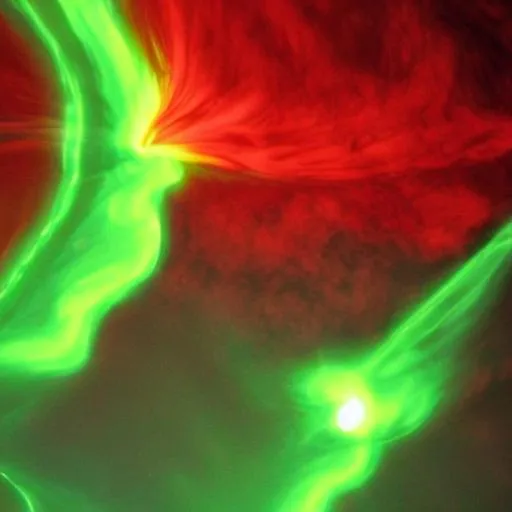 Prompt: Green & Red Shaking Up Plasma.