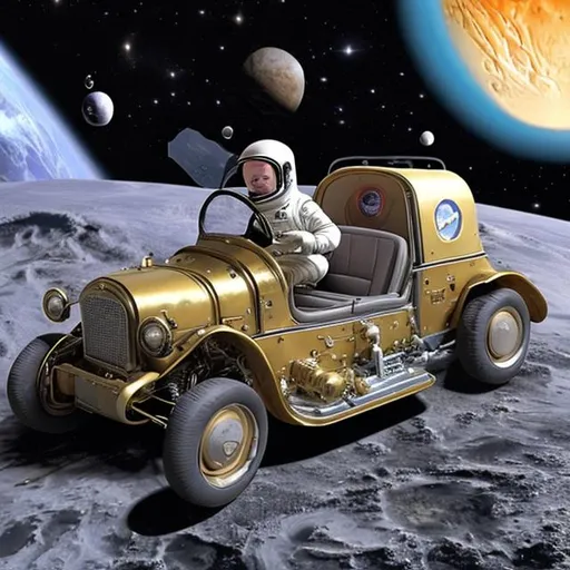 Prompt: pluto car in space 