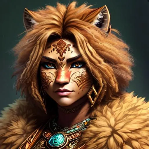 humanoid hybrid, mountain lioness, dungeons and drag... | OpenArt