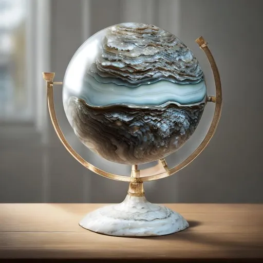 Prompt: globe in form of oyster, cinematic