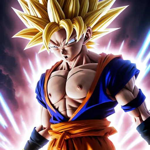 Goku,Super saiyan , HD, UHD, HDR, Highly detailed, h