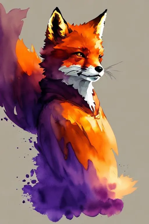 Prompt: A detailed illustration ninja fox , face front, half body shot, magic, orange ember color , dark magic splash, dark, ghotic, in the style of Studio Ghibli, pastel tetradic colors, 3D vector art, cute and quirky, fantasy art, watercolor effect, bokeh, Adobe Illustrator, hand-drawn, digital painting, low-poly, soft lighting, bird's-eye view, isometric style, retro aesthetic, focused on the character, 4K resolution, photorealistic rendering, using Cinema 4D