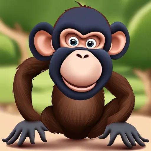 Prompt: Make big monkey cartoon character 