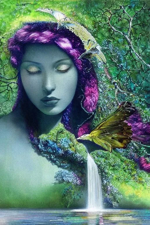 Prompt: Acrylic art, photofinish, super clear resolution, mother nature by Karol bak, Catherine Abel, Catrin Welz-Stein, Kaia Coopman, Endre Penovac . Highly detailed, Cinematic smooth, Figurative Art, intricate details, beautiful, cinematic quality, photofinish oil painting, iridescent colors, 4k. 