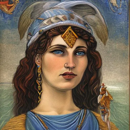 Prompt: Armenian pagan goddess of sea and water Tsovina