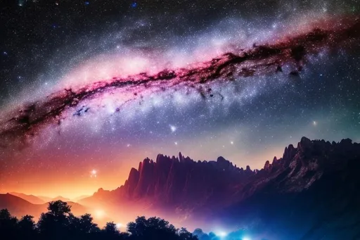 A realistic photo of galaxy in night sky, natural, g... | OpenArt