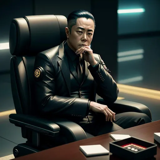 Prompt: cyberpunk style, Jet Li, Business Suit, Sitting in a chair, hands folded,
raw photo, photorealistic, High Detail, dramatic, UHD, HDR raw photo, realistic, sharp focus, 8K high definition, insanely detailed, intricate, high quality, 