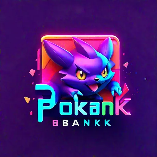 Prompt: 3d blended, smooth, neon vibrant color scheme, logo called PokeBank