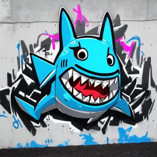 Prompt: Gym shark graffiti 