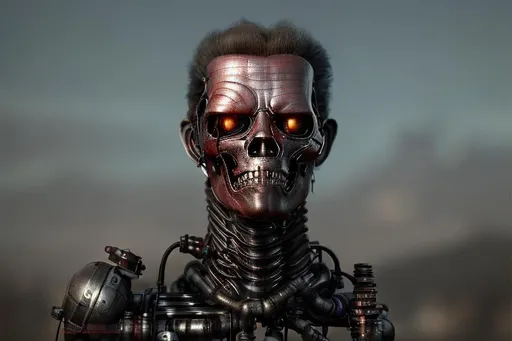 Prompt: If the terminator were steampunked 4k