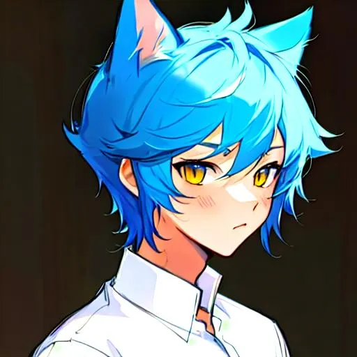 Prompt: Cat boy hybrid (male, short hair)