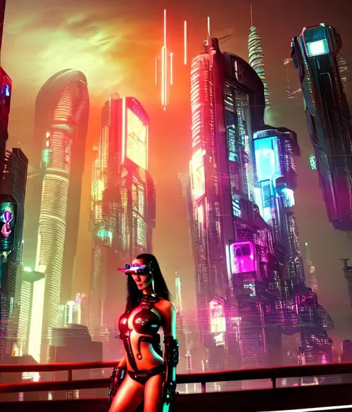 Prompt: cyberpunk, cyberpunk girl, night city, futuristic, futurism