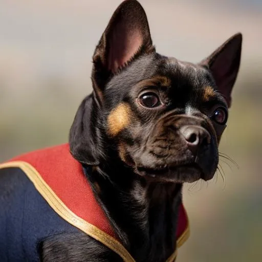 Prompt: supergirl as a dog, puppy, cartoon, cute