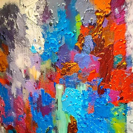 Abstract Art, sculptural, impasto, thick paint