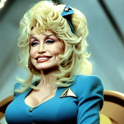 Prompt: Dolly Parton in a Starfleet uniform