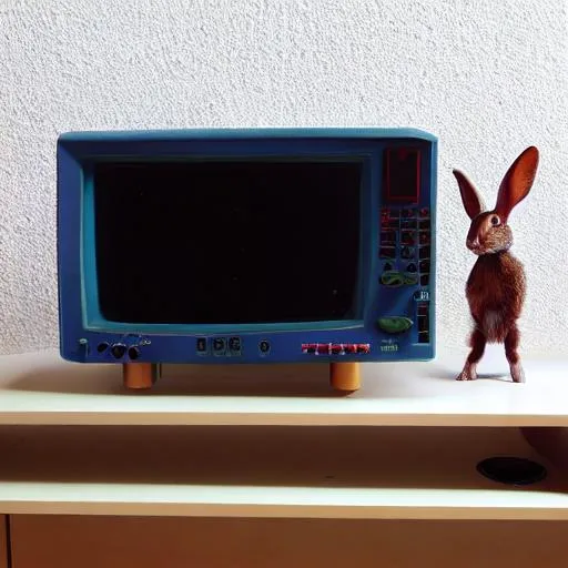 Prompt: Crt tv with rabbit ears