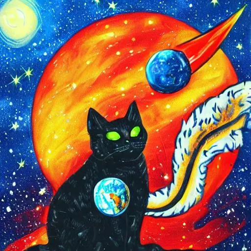Prompt: Space cat