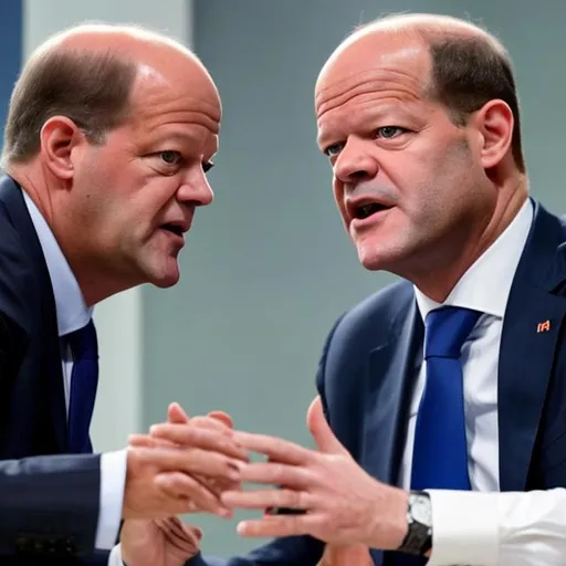 Prompt: olaf scholz bundeskanzler küsst Emmanuel marcon