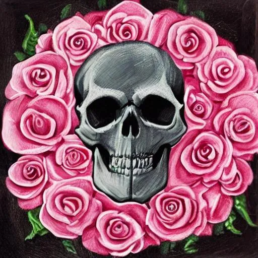 Prompt: Skull in roses