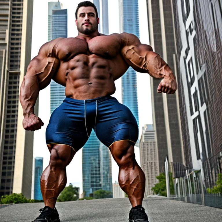 700 feet tall muscular bodybuilder