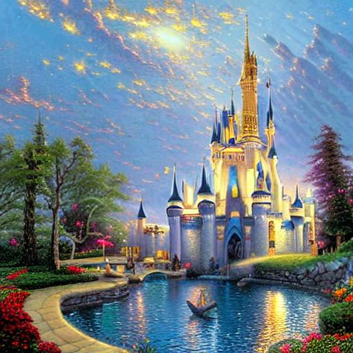 cinderella castle by thomas kinkade | OpenArt