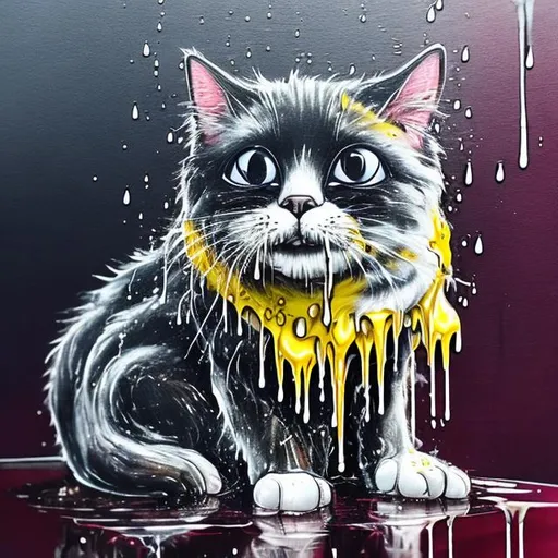 Prompt: a drippy cat
