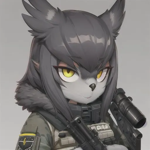 Owl Girl Owl Sniper Special Force Tactical Dark OpenArt