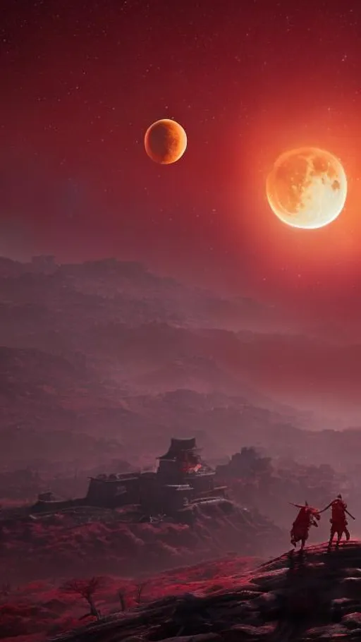 Imagem de moon, red, and anime  Scenery wallpaper, Anime scenery wallpaper,  Anime scenery