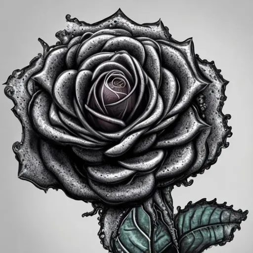 Prompt: lovecraftian style rose flower