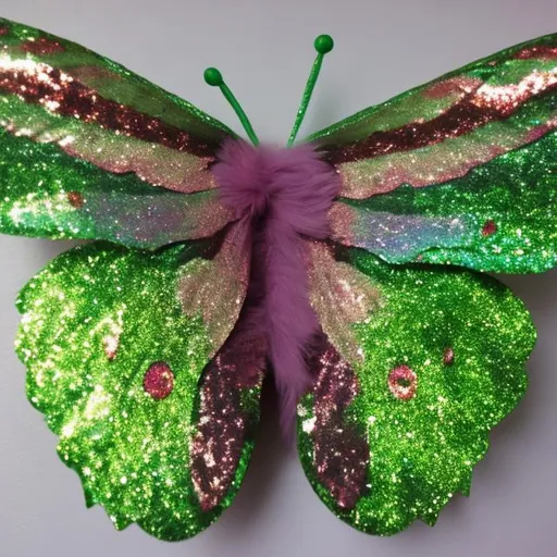 Prompt: Luna moth made out of Sequins 