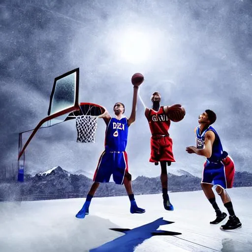 Prompt: cold basketball pictuers