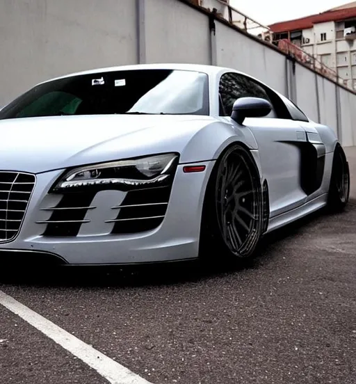 Prompt: slammed audi r8 jdm