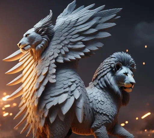 Prompt: Armored Lion Wings Warrior concepts - 3D Game Cinematic Feel, Epic 3D Videogame Graphics, Intricately Detailed, 8K Resolution, Dynamic Lighting, Unreal Engine 5, CryEngine, Trending on ArtStation, HDR, 3D Masterpiece, Unity Render, Perfect Composition
