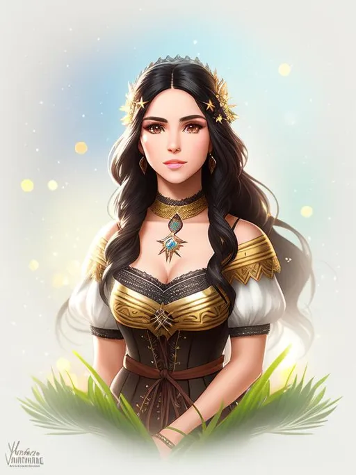 Prompt: latina_brunette, bokeh, (perfect face), looks like Yennefer of Vengerberg,
