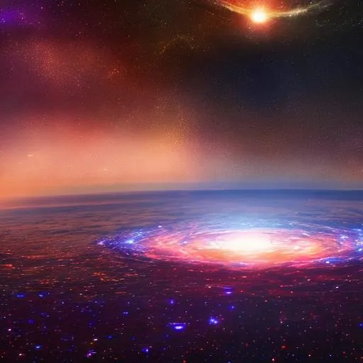 Prompt: echo of the Big Bang, center of the Universe, star explosion, endless space, photorealistic, 4k, octane render, cinematic,