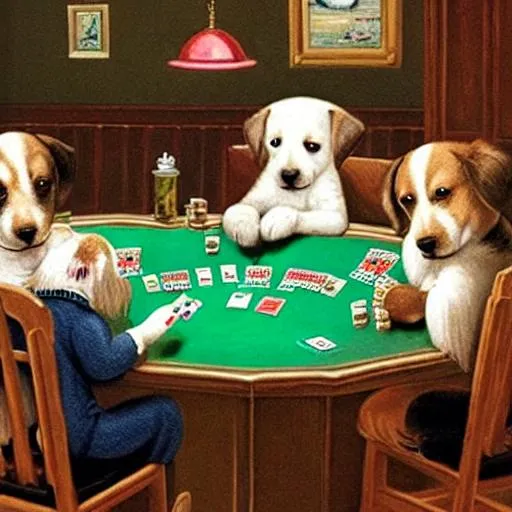 Prompt: Dogs Playing Poker


