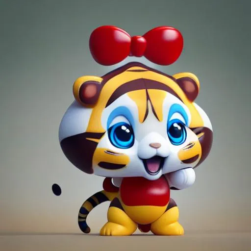 Prompt: Chubby and chubby baby tiger, 
Tiny cute toy,
standing character,
soft smooth lighting,
soft pastel colors,
skottie young, 
3d blender render,
polycount, modular
constructivism, 
pop surrealism, 
physically based rendering,
square image