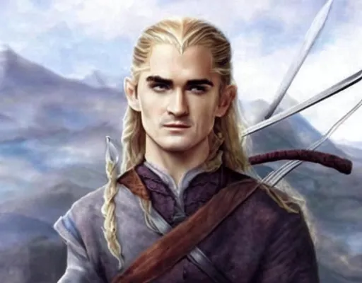 Prompt: hyperrealistic,  Legolas with turban, lord of the rings, orlando broom’s detailed ultra realistic face as muslim legolas, turban