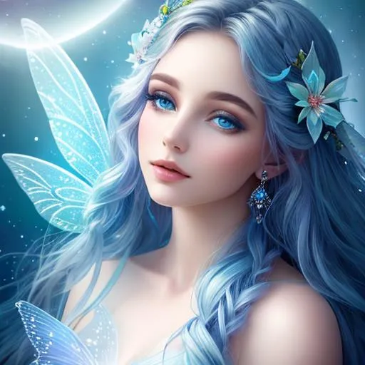 fairy goddess, ethereal,dreamscape, cosmos, pale blu...