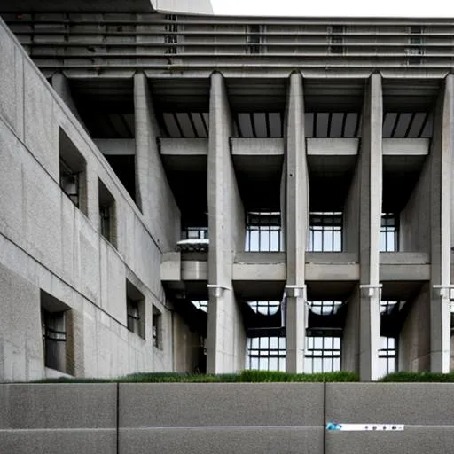 Prompt: brutalist architecture depicted